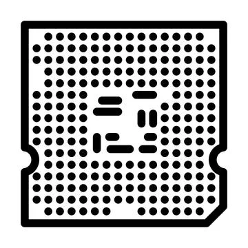 Processor chip gaming pc line icon vector illustration Stock Illustration