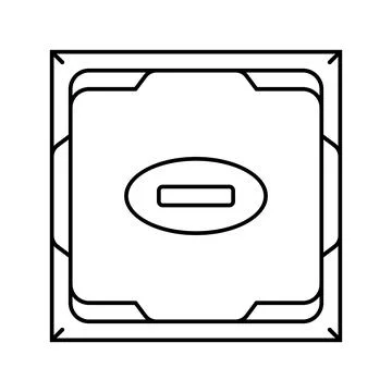Processor chip gaming pc line icon vector illustration Stockillustratie