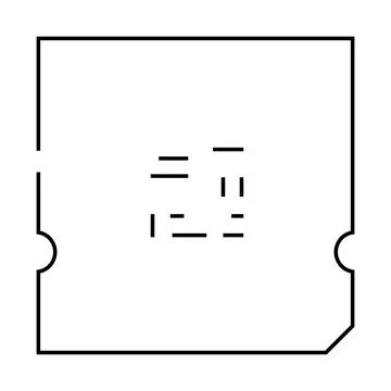 Processor chip gaming pc line icon vector illustration Stockillustratie