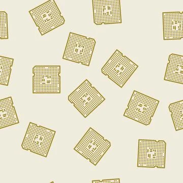 Processor chip gaming pc line vector seamless pattern イラスト素材