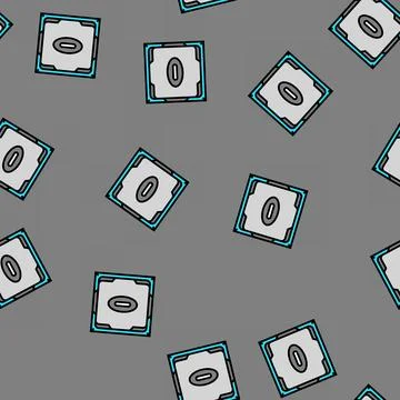 Processor chip gaming pc vector seamless pattern イラスト素材