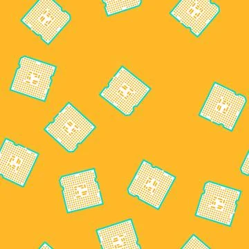 Processor chip gaming pc vector seamless pattern Stock Illustration
