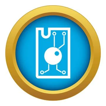 Processor chip icon blue vector isolated イラスト素材