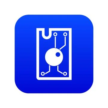 Processor chip icon digital blue 스톡 일러스트