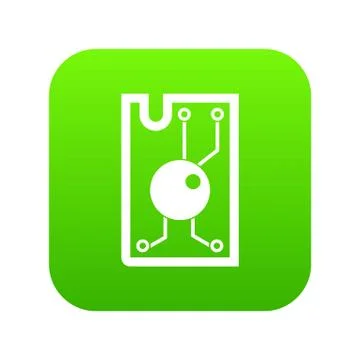 Processor chip icon digital green イラスト素材