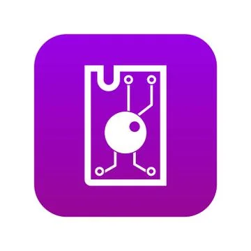 Processor chip icon digital purple Illustrazione stock