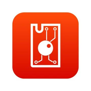 Processor chip icon digital red 스톡 일러스트