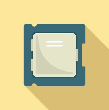 Processor chip icon flat vector. Circuit cpu 库存插图