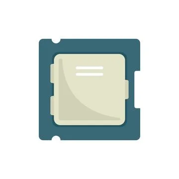 Processor chip icon flat vector. Circuit cpu 스톡 일러스트