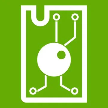 Processor chip icon green Illustrazione stock