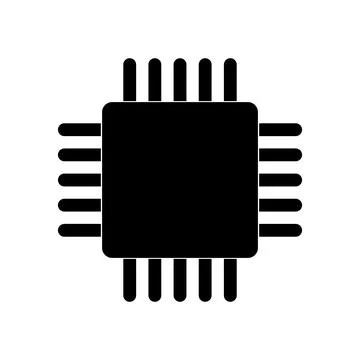 Processor chip icon Illustrazione stock