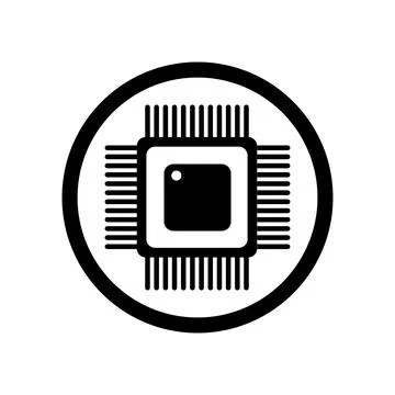 Processor chip icon Stock Illustration
