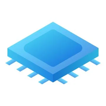 Processor chip icon, isometric style Illustrazione stock