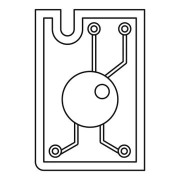 Processor chip icon outline Illustrazione stock