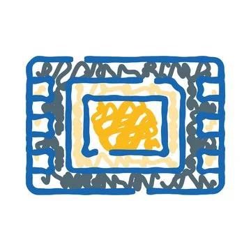 Processor chip icon representing abstract technology and computing Stock Illustration