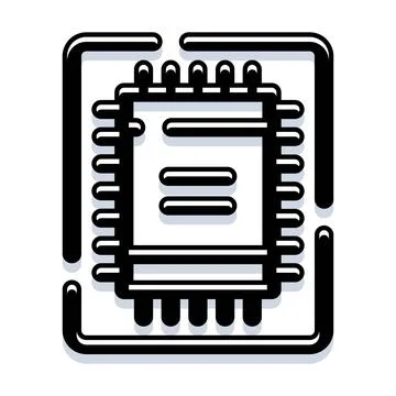 Processor chip icon representing computer hardware electronics 库存插图