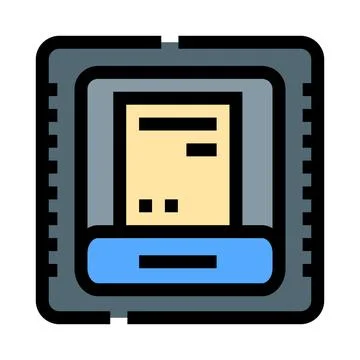 Processor chip icon representing computing hardware and technology Illustrazione stock
