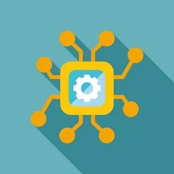 Processor chip icon representing data processing technology Illustrazione stock