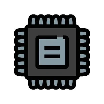 Processor chip icon representing data and technology Stock Illustration