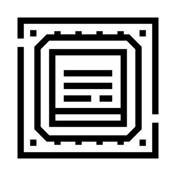 Processor chip icon representing digital technology Stock Illustration