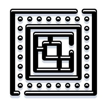 Processor chip icon representing digital technology イラスト素材