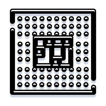 Processor chip illustrating modern digital electronics technology Stockillustratie