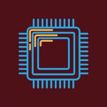 Processor Chip 库存插图
