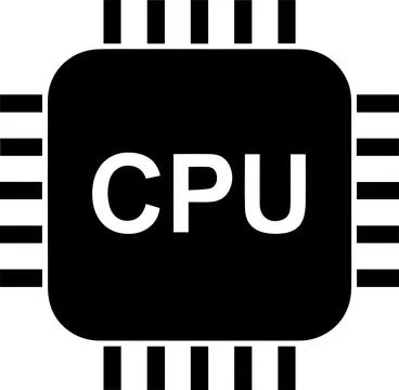 Processor chip, minimal simple vector illustration 库存插图