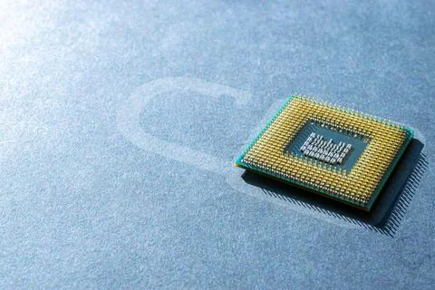 Processor chip. Network digital security technology with computer processor c Foto stock