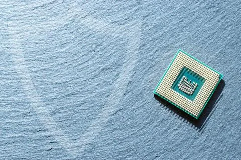 Processor chip. Network digital security technology with computer processor chip Stock Photos