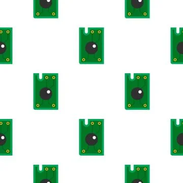Processor chip pattern flat 库存插图