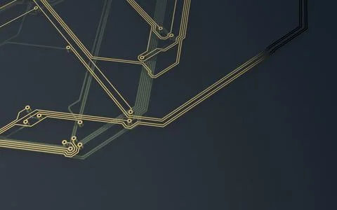 Processor chip on a printed circuit board in red backlight. 3d illustration o Stock Photos