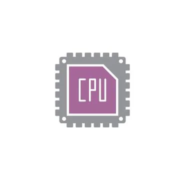 Processor chip related icon on background for graphic and web design. Creative Stock Illustration