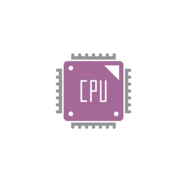 Processor chip related icon on background for graphic and web design. Creative Stock Illustration