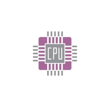 Processor chip related icon on background for graphic and web design. Creative Stock Illustration