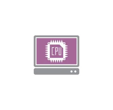 Processor chip related icon on background for graphic and web design. Creative Stock Illustration