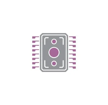 Processor chip related icon on background for graphic and web design. Creative Stock Illustration