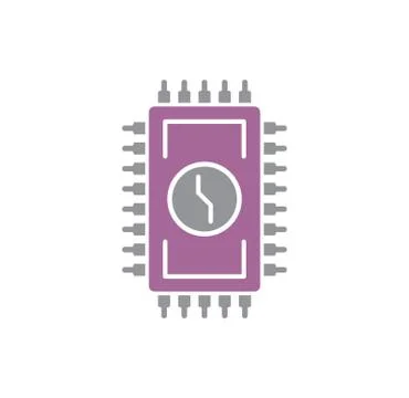 Processor chip related icon on background for graphic and web design. Creative Stock Illustration