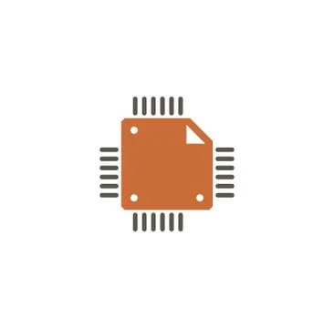 Processor chip related icon on background for graphic and web design. Creative Stock Illustration