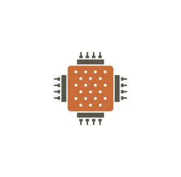 Processor chip related icon on background for graphic and web design. Creative Stock Illustration