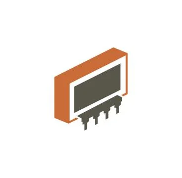 Processor chip related icon on background for graphic and web design. Creative Stock Illustration