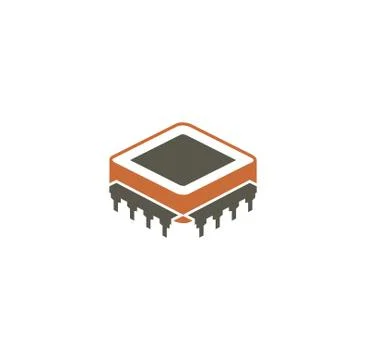 Processor chip related icon on background for graphic and web design. Creative Stock Illustration
