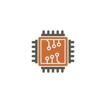 Processor chip related icon on background for graphic and web design. Creative Stock Illustration