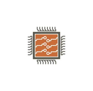 Processor chip related icon on background for graphic and web design. Creative Stock Illustration