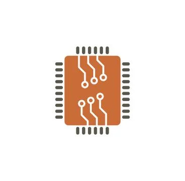 Processor chip related icon on background for graphic and web design. Creative Stock Illustration
