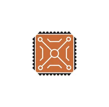 Processor chip related icon on background for graphic and web design. Creative Stock Illustration