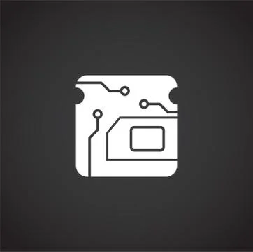 Processor chip related icon on background for graphic and web design. Creative Stock Illustration