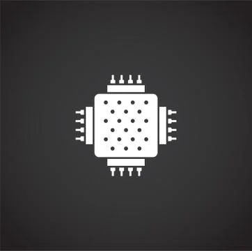 Processor chip related icon on background for graphic and web design. Creative Stock Illustration
