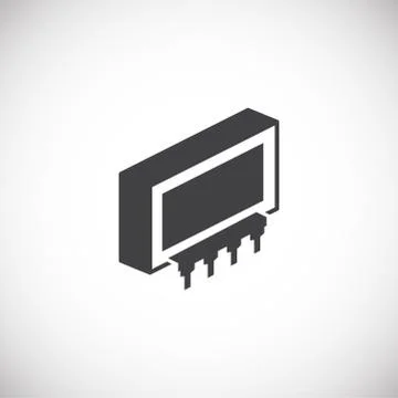 Processor chip related icon on background for graphic and web design. Creative Stock Illustration