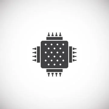 Processor chip related icon on background for graphic and web design. Creative Stock Illustration